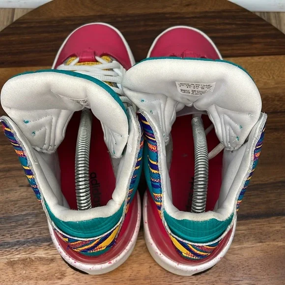 adidas Multicolor High-Top Athletic Sneakers — Pink, Teal, Yellow - Picture 12 of 16